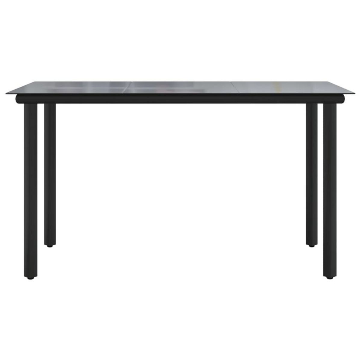VIDAXL Table a dîner de jardin Noir 200x100x74cm Acier et verre trempe