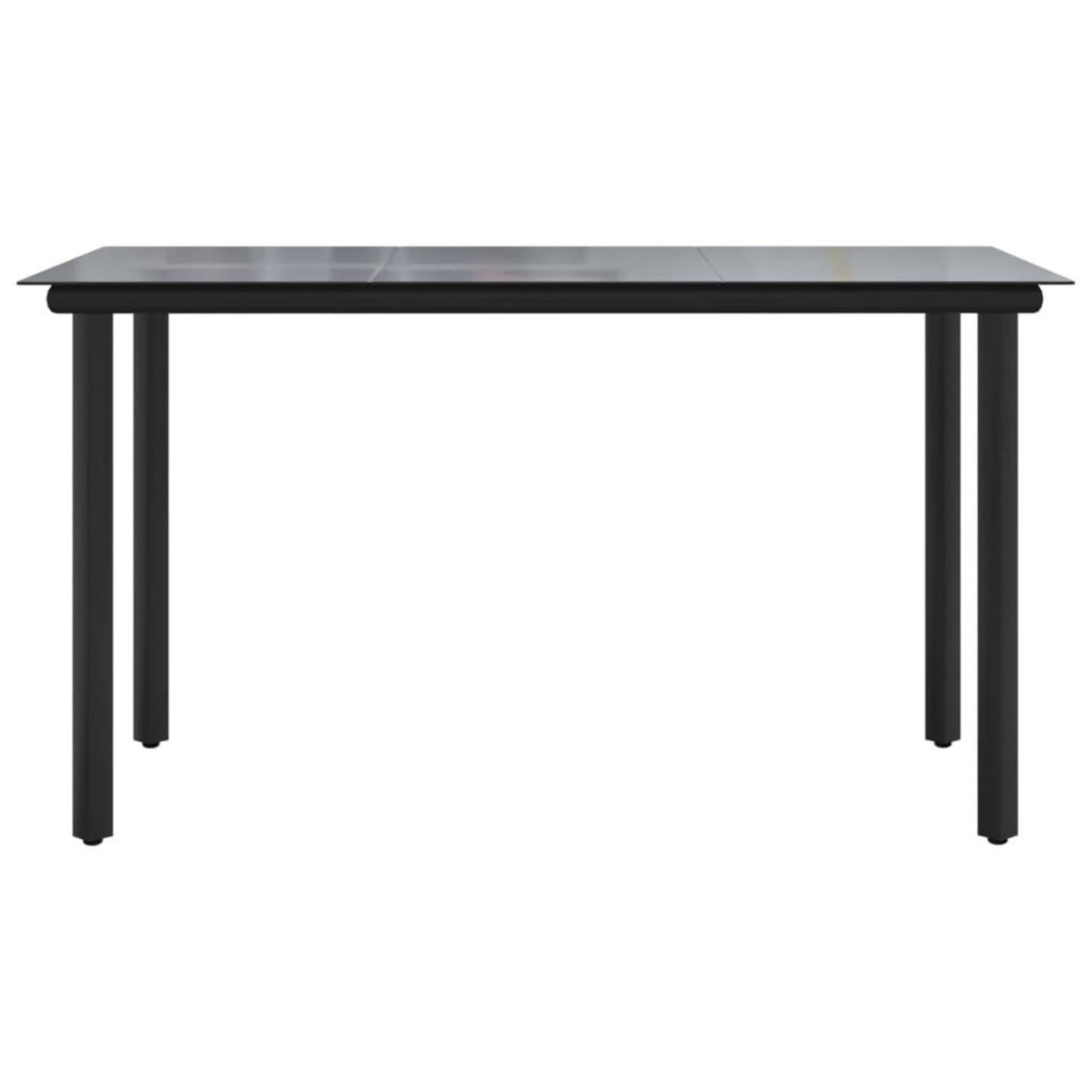 VIDAXL Table a dîner de jardin Noir 200x100x74cm Acier et verre trempe