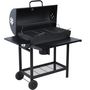 Voir la diapositive 3 : GARDENSTAR Barbecue charbon en demi - tonneau - 127x70x101cm