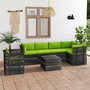 Voir la diapositive 1 : VIDAXL Salon palette de jardin 7 pcs avec coussins Bois de pin massif