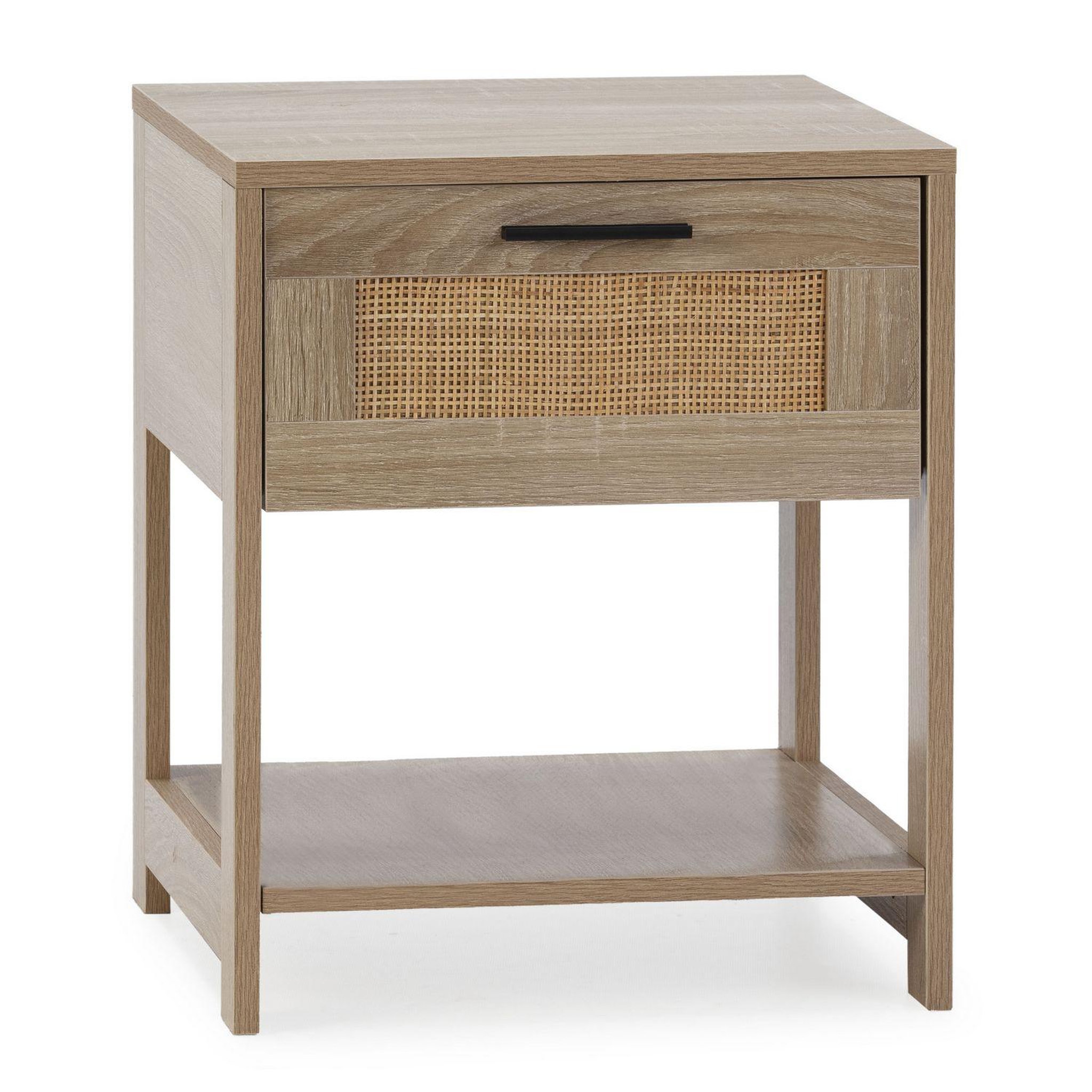 VS VENTA-STOCK Table de chevet Dalia 1 tiroir couleur chêne, 40 x 40 x 48 cm