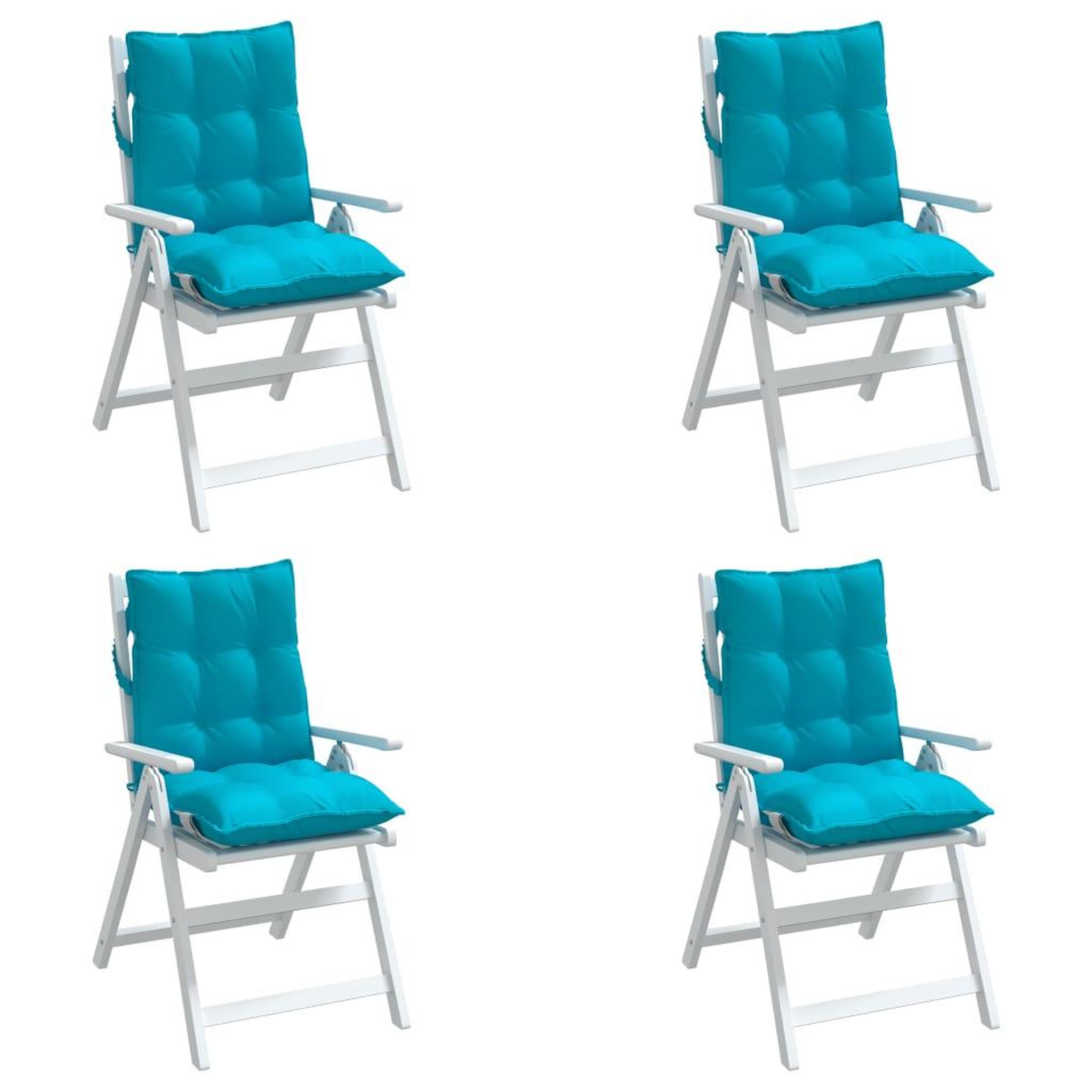 Voir la diapositive 4 : VIDAXL Coussins de chaise a dossier bas lot de 4 turquoise
