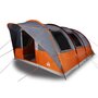 Voir la diapositive 2 : VIDAXL Tente de camping tunnel 5 personnes gris et orange impermeable