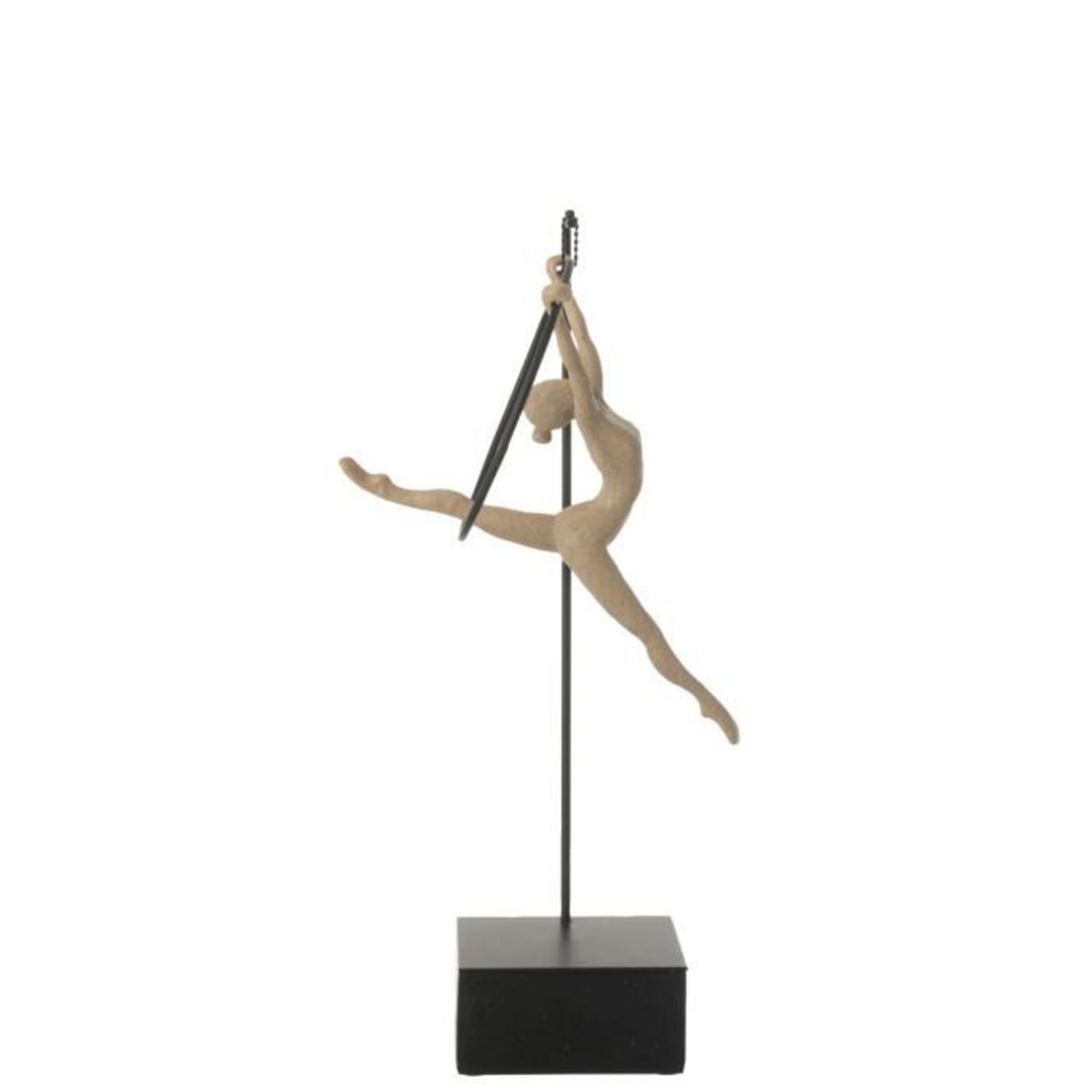 Paris Prix Statuette Gymnaste Cerceau  Beta  48cm Beige & Noir