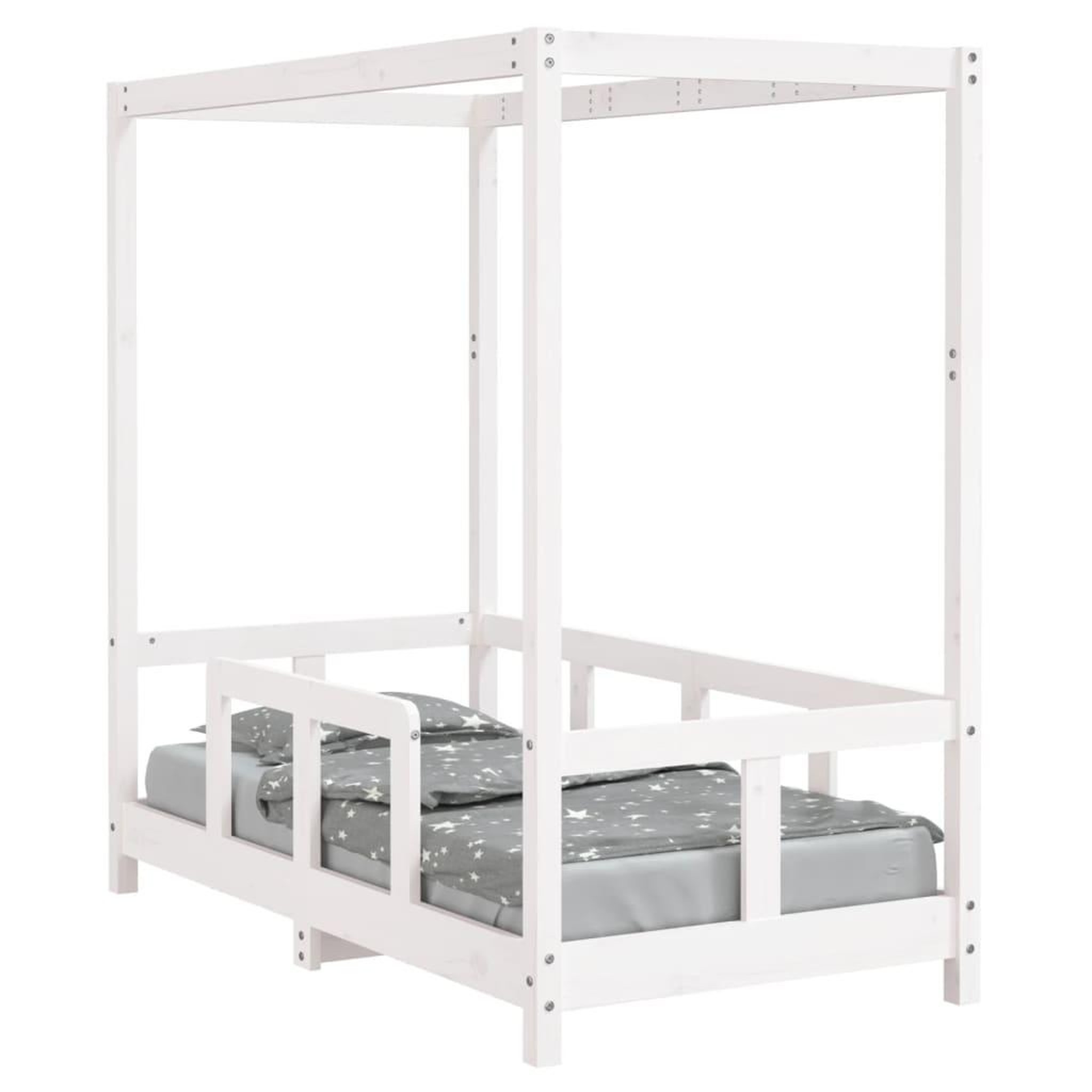Voir la diapositive 2 : VIDAXL Cadre de lit pour enfant blanc 70x140 cm bois de pin massif