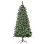 Voir la diapositive 1 : HOMCOM Sapin de Noël artificiel aspect enneigé Ø 86 x 180H cm 50 pommes de pin 718 branches épines imitation Nordmann grand réalisme