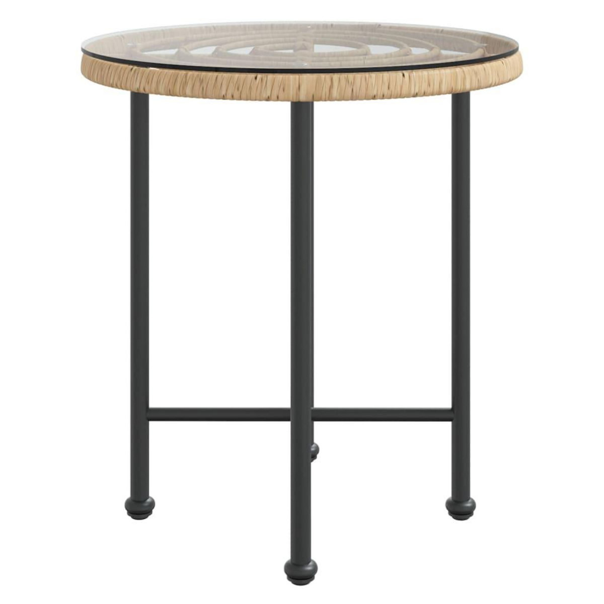 VIDAXL Table de salle a manger Ø50 cm Verre trempe et acier