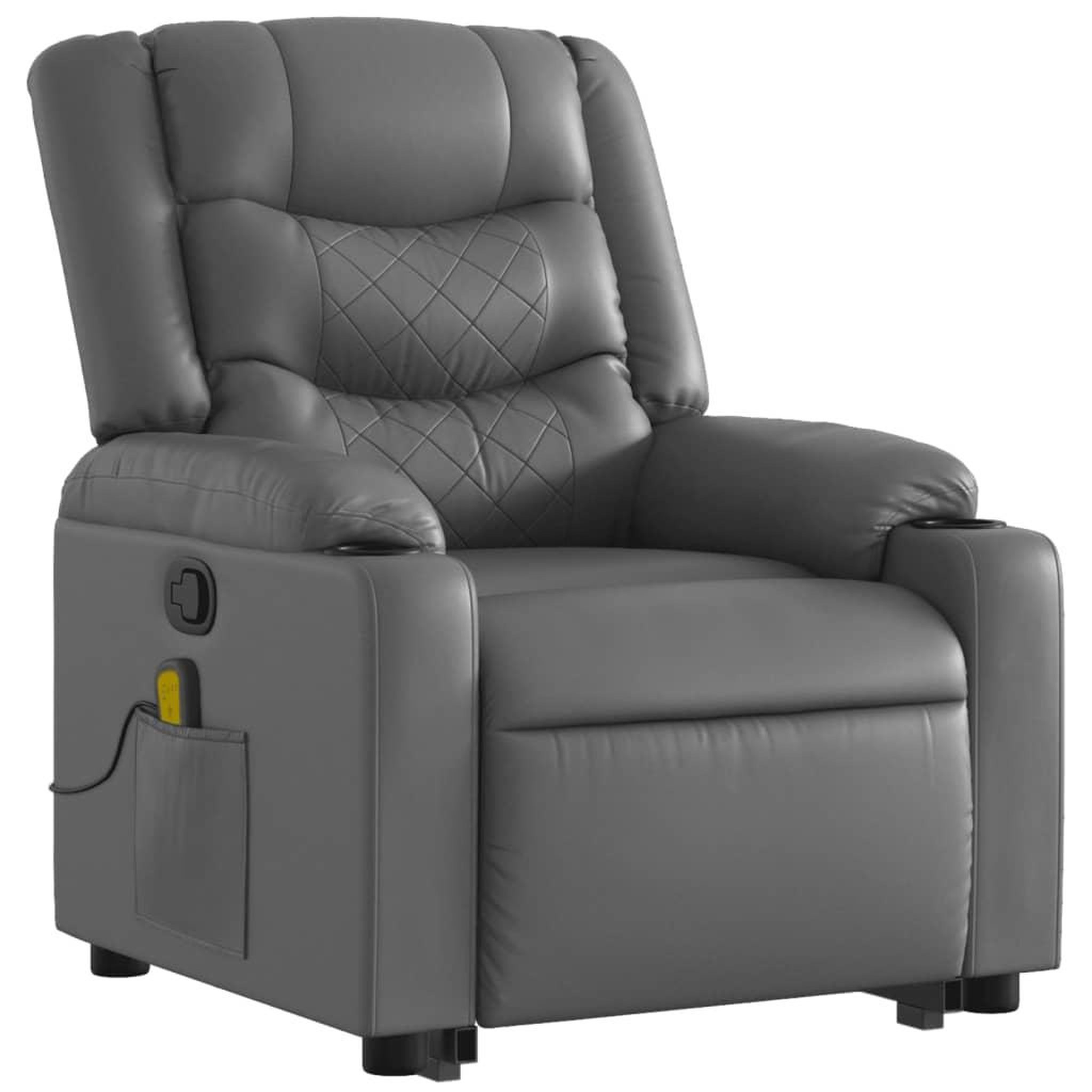Voir la diapositive 4 : VIDAXL Fauteuil inclinable de massage Gris Similicuir