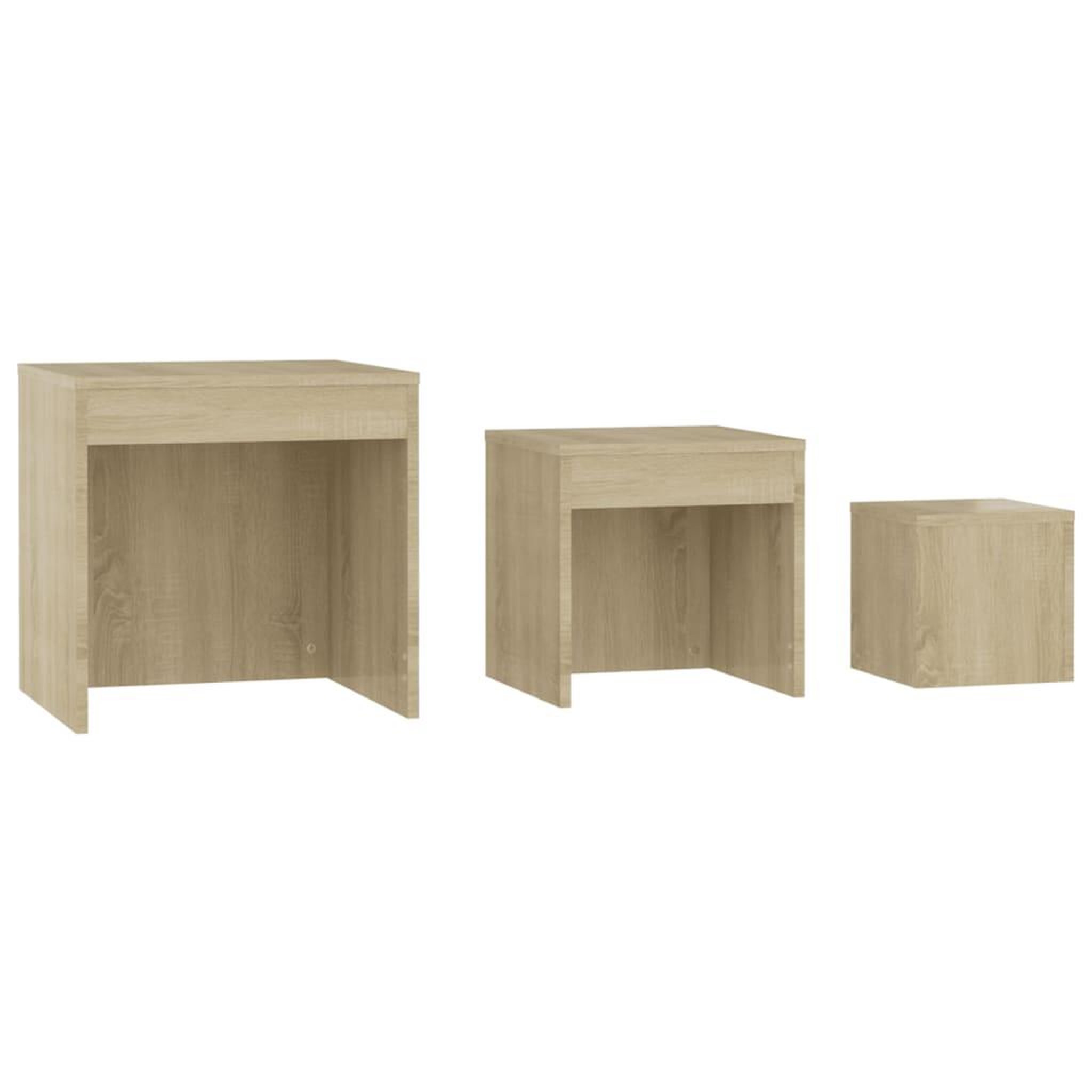 Voir la diapositive 5 : VIDAXL Tables gigognes 3 pcs Chene sonoma Agglomere