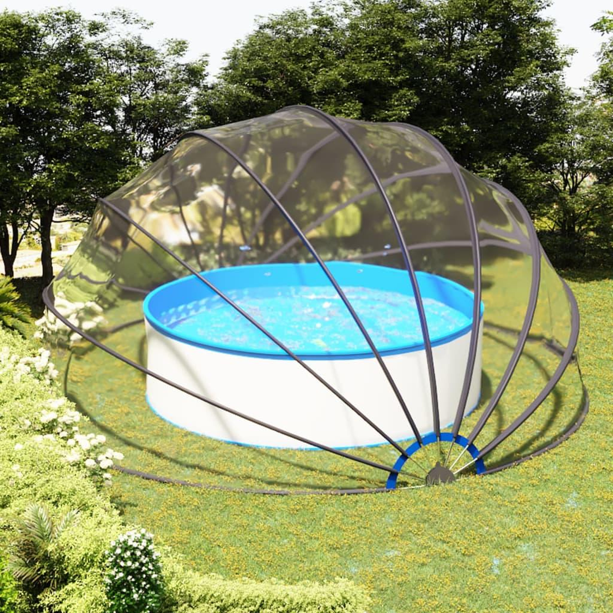 Voir la diapositive 1 : VIDAXL Dome de piscine 559x275 cm