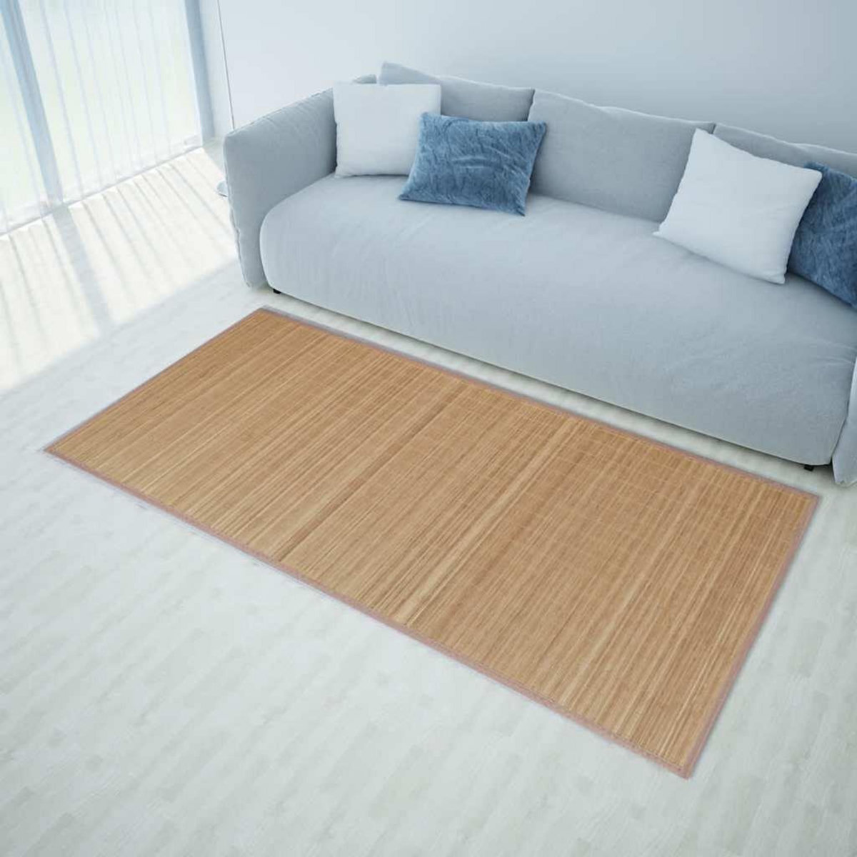 VIDAXL Tapis en bambou marron a latte rectangulaire 80 x 200 cm