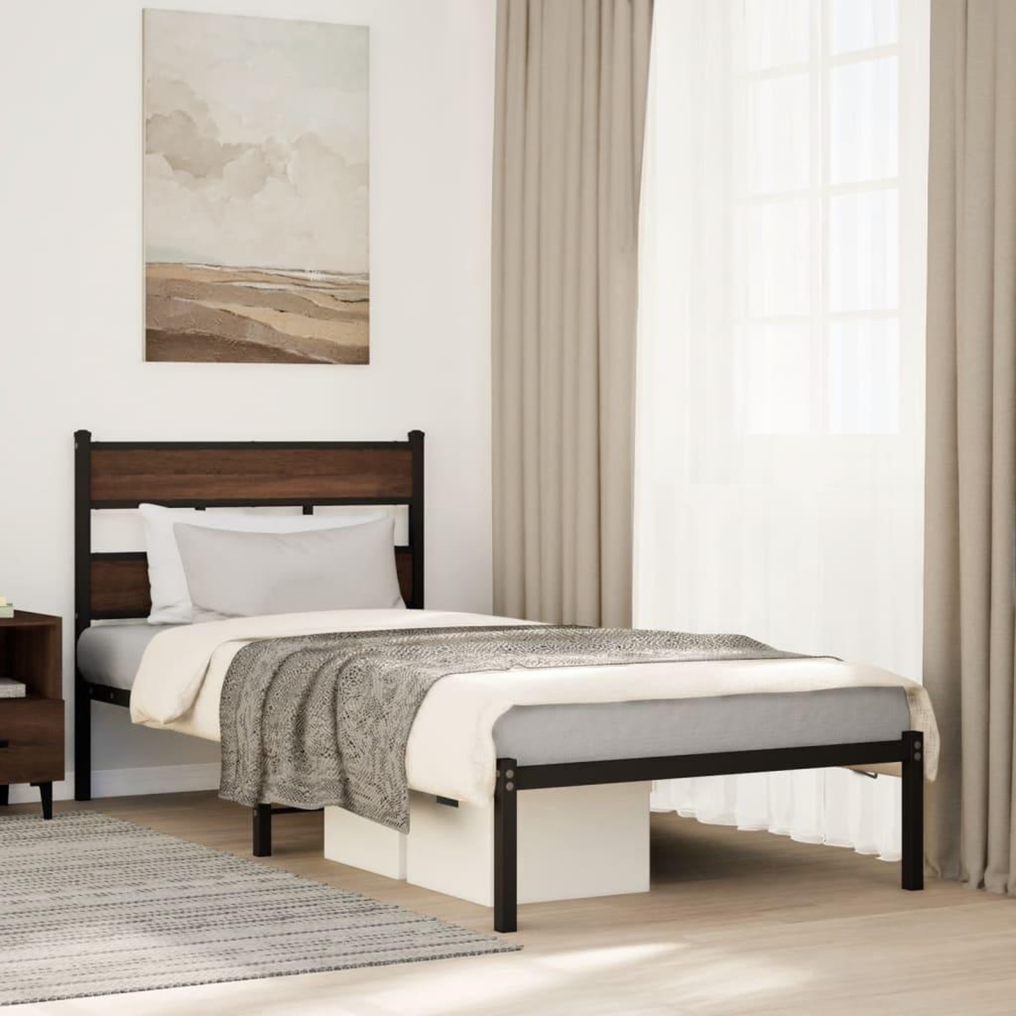 VIDAXL Cadre de lit sans matelas avec tete de lit 90x190 cm