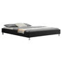 Voir la diapositive 1 : IDIMEX Lit futon double NIZZA, 180 x 200 cm, avec sommier, revêtement en tissu noir