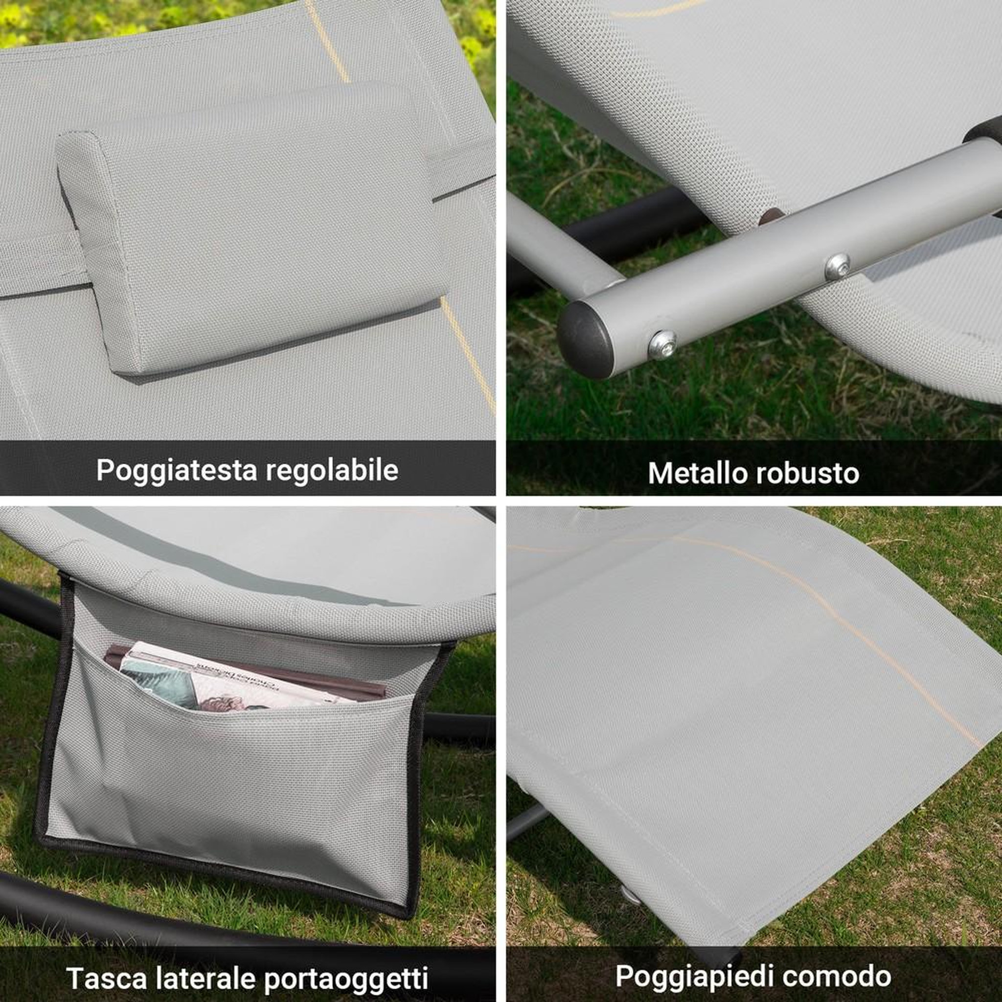 Voir la diapositive 6 : SOBUY SoBuy - Fauteuil À Bascule De Jardin pliable - Moderne - OGS28