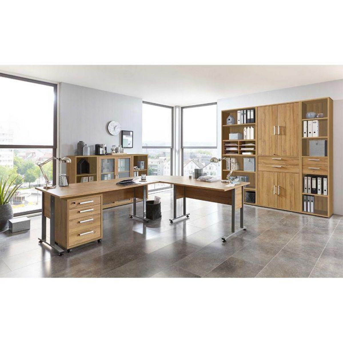 Paris Prix Caisson de Bureau 4 Tiroirs  Kazed  65cm Chêne