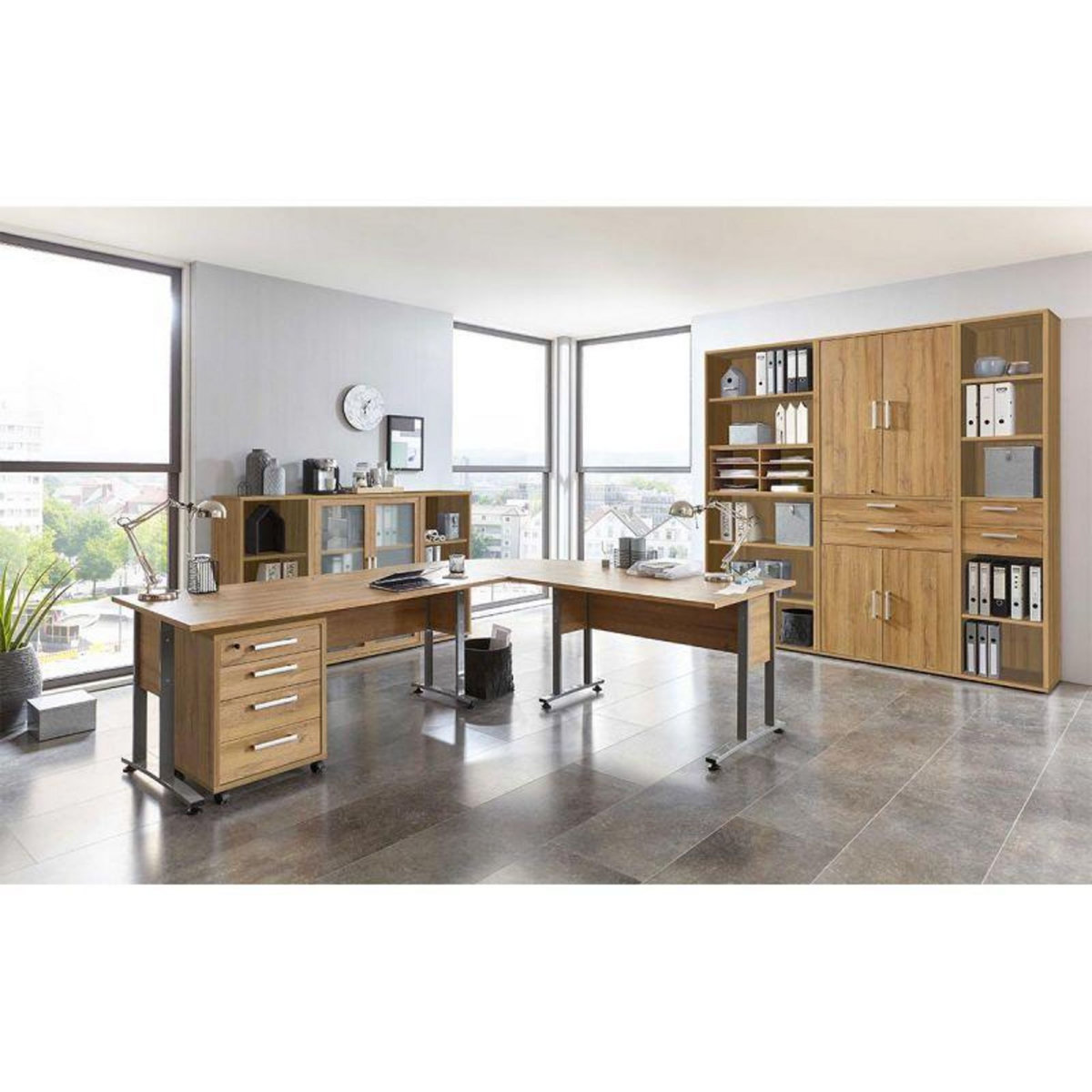 Paris Prix Caisson de Bureau 4 Tiroirs  Kazed  65cm Chêne