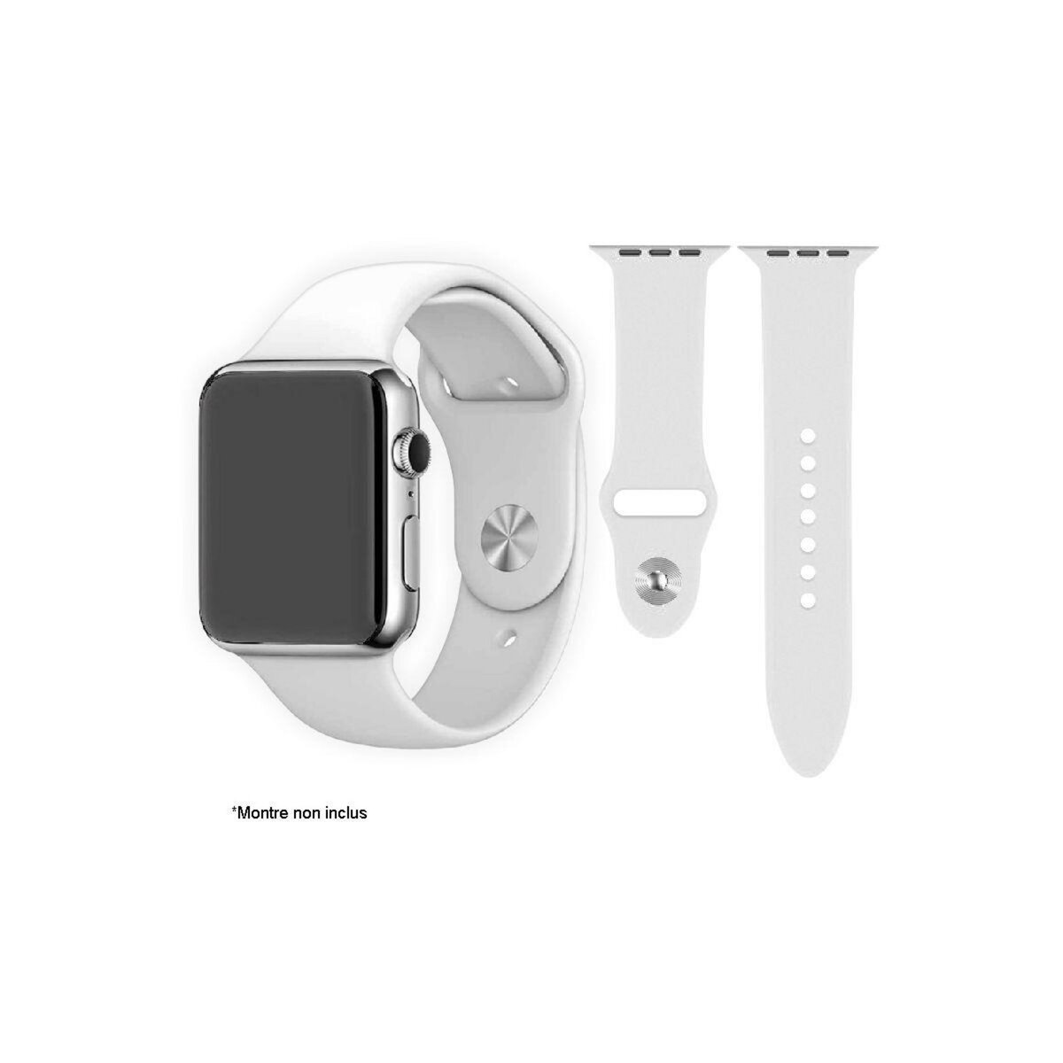 IBROZ Bracelet Apple Watch SoftTouch 42/44/45mm blanc pas cher