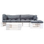 Voir la diapositive 2 : VIDAXL Salon de jardin palette 4 pcs avec coussins gris Bois