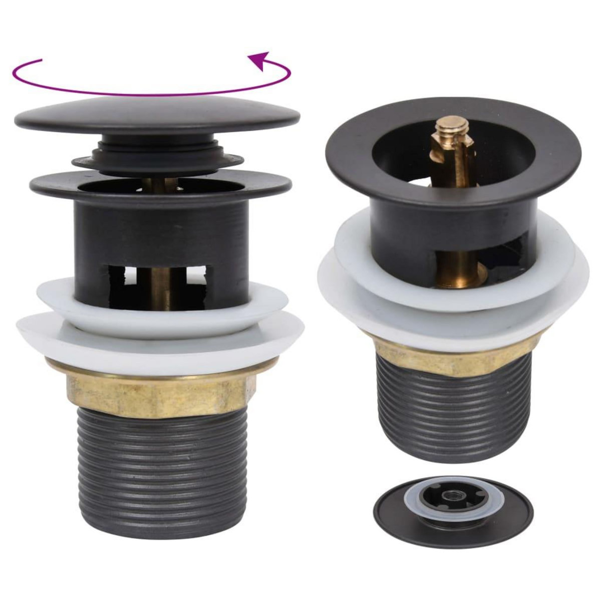 VIDAXL Drain a poussoir avec debordement Gris 6,4x6,4x9,1 cm