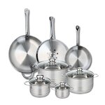 ELO Ensemble de 3 Poêles de cuisson 24, 28 et 32 cm et 4 faitouts 12, 16, 20 et 24 cm Elo Profi Brillant
