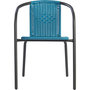 Voir la diapositive 3 : GARDENSTAR Chaise de jardin - Acier/rotin - Bleu azur - BISTROT