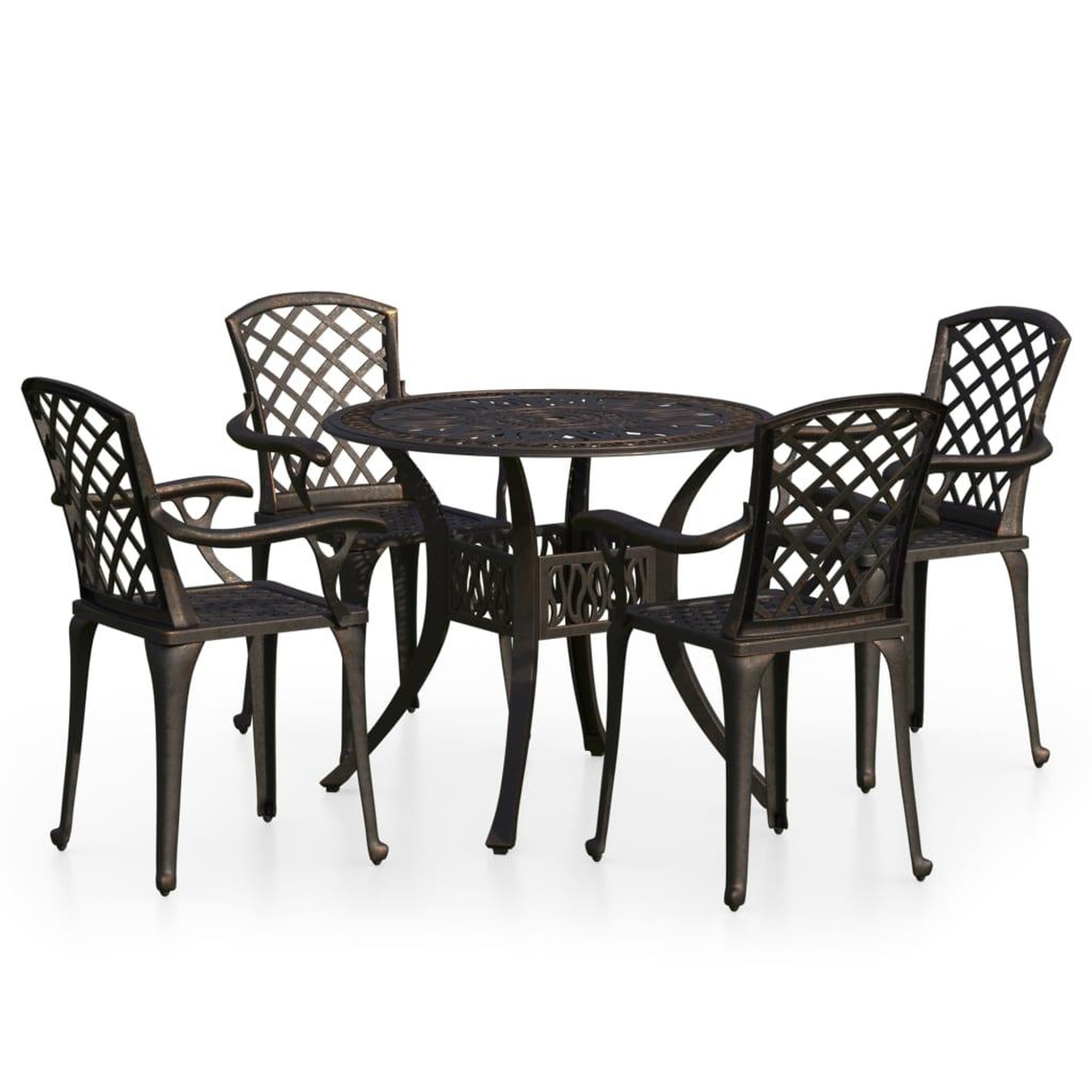 Voir la diapositive 2 : VIDAXL Ensemble de bistro 5 pcs Aluminium coule Bronze