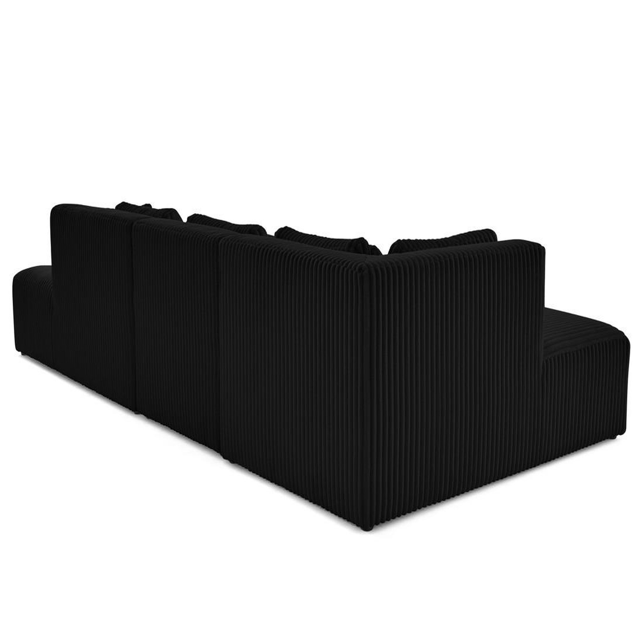 Voir la diapositive 4 : LISA DESIGN Victoire - canapé modulable d'angle gauche 5 places en velours côtelé grosses côtes