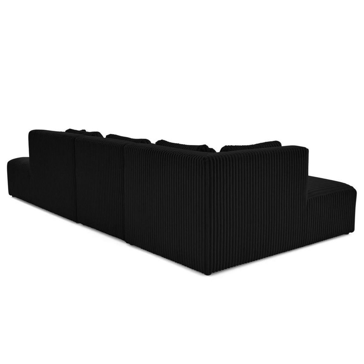 LISA DESIGN Victoire - canapé modulable d'angle gauche 5 places en velours côtelé grosses côtes