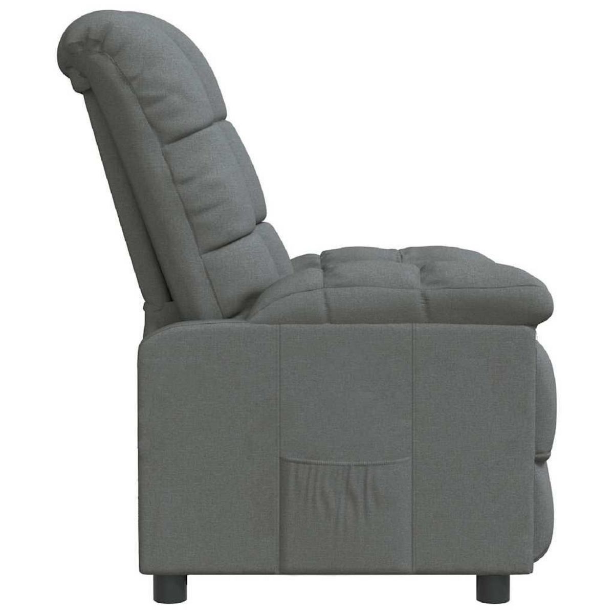 VIDAXL Fauteuil inclinable Gris fonce Tissu