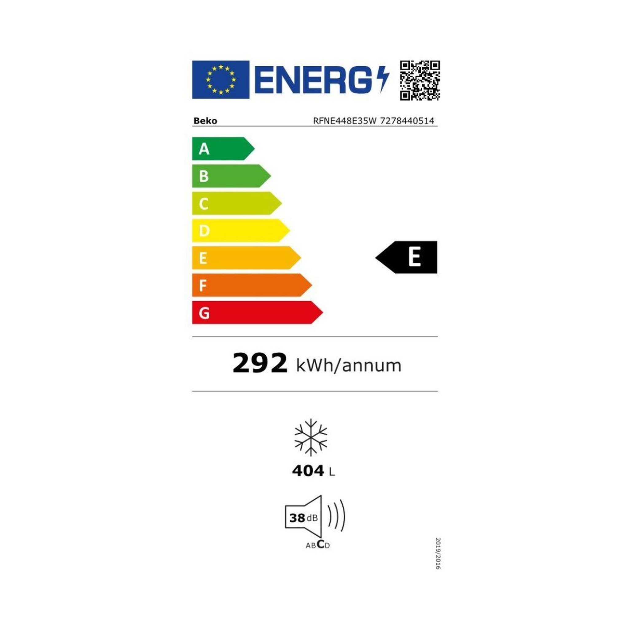 Voir la diapositive 6 : Beko Congélateur armoire rfne448e35w no frost