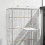PAWHUT Cage à oiseaux volière avec portes perchoirs - 61 x 36,5 x 98 cm - blanc
