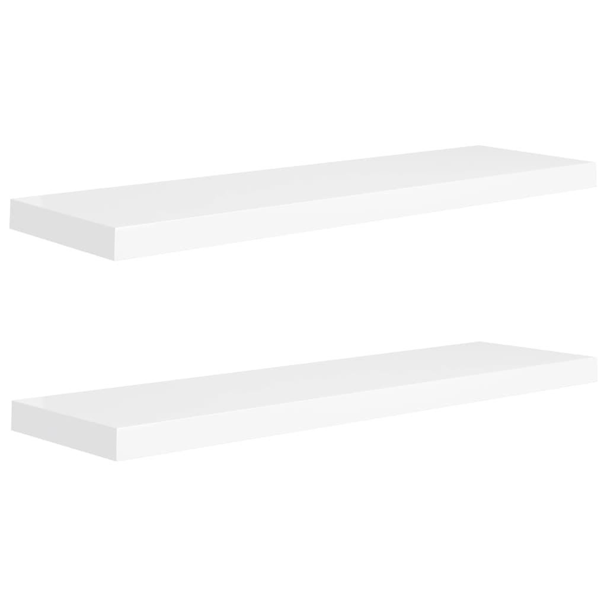 Voir la diapositive 2 : VIDAXL Etageres murales flottantes 2 pcs blanc 90x23,5x3,8 cm MDF