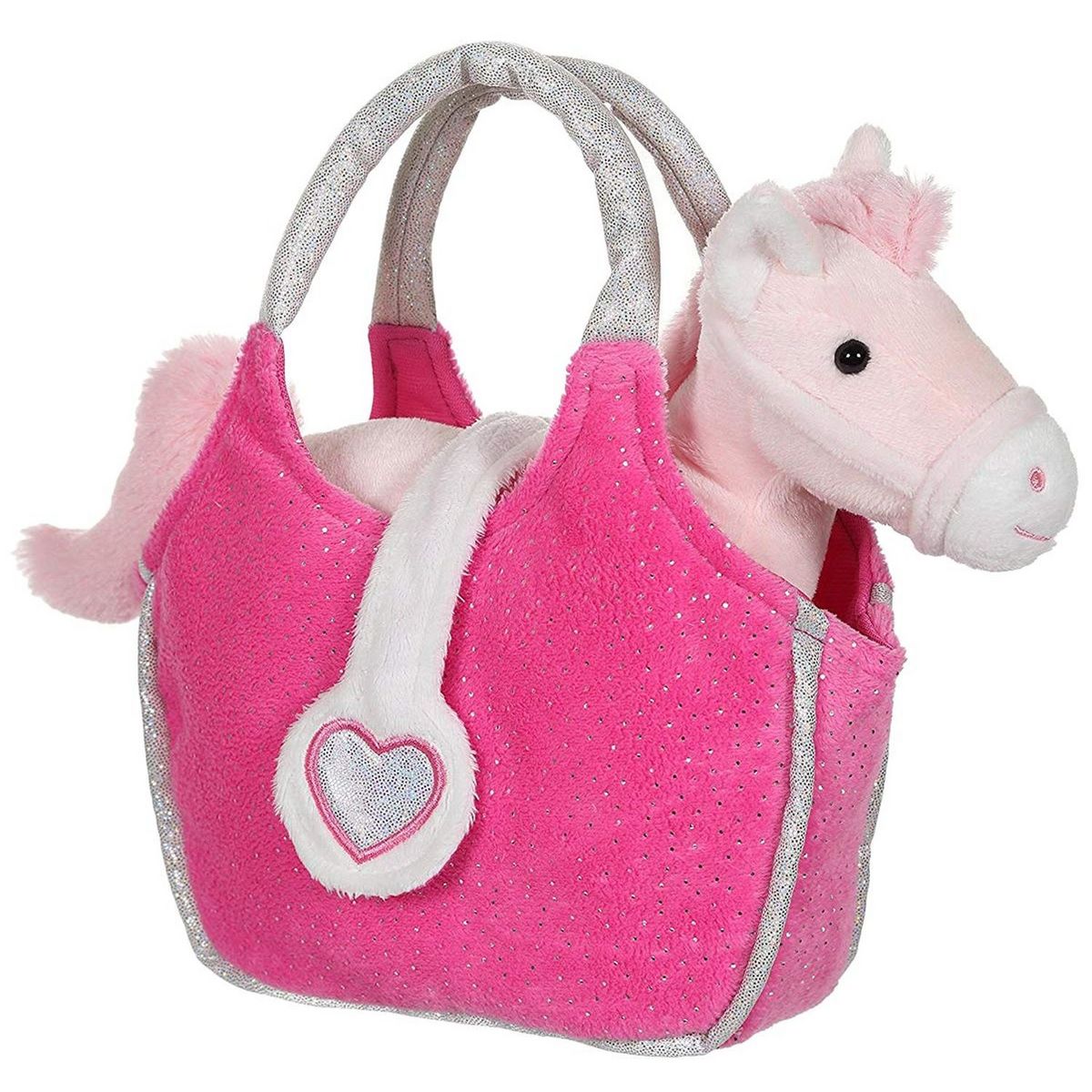 GIPSY Lovely Bag 20 cm - Poney blanc et rose - sac rose