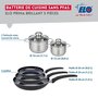 Voir la diapositive 2 : ELO Ensemble de 3 Poêles de cuisson 20, 24 et 28 cm et 2 faitouts 12 et 14 cm Elo Prima Brillant