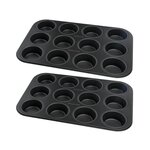 ZENKER Ensemble de 2 Moules à muffins 12 empreintes 38 x 26 cm Zenker Black Metallic
