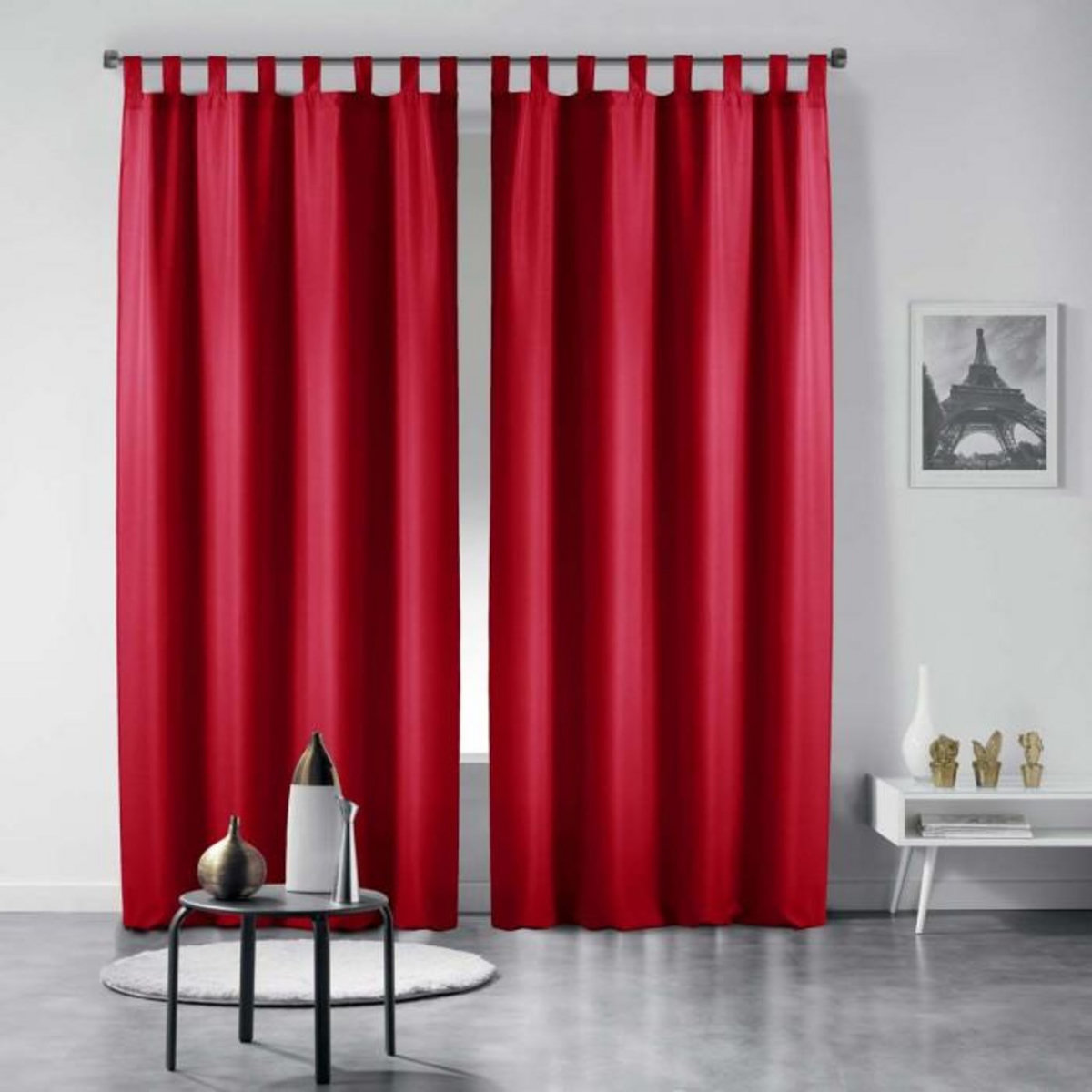 Paris Prix Rideau à Passants  Essentiel  140x260cm Rouge