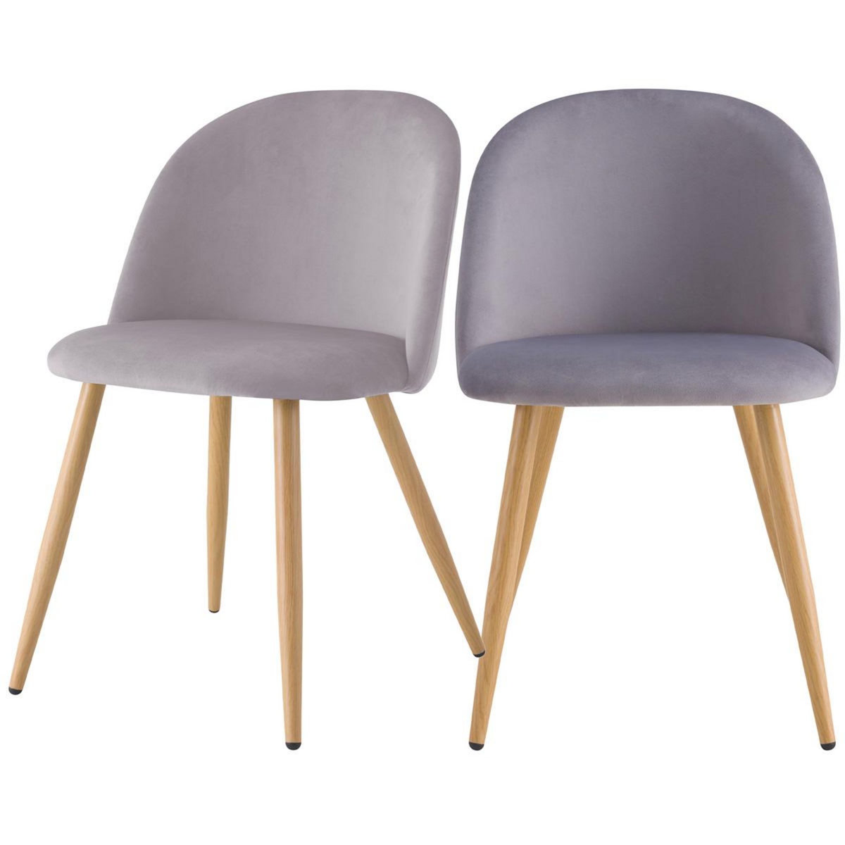 Rendez vous déco Lot de 2 chaises en velours bleu foncé et pieds en métal - Cozy