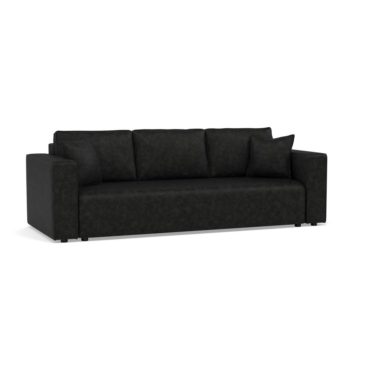 BEST MOBILIER Topaze - canapé droit 3 places convertible avec coffre en simili