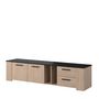 Voir la diapositive 2 : Meuble TV 2 portes 2 niches 2 tiroirs 2 portes L182cm LOLA