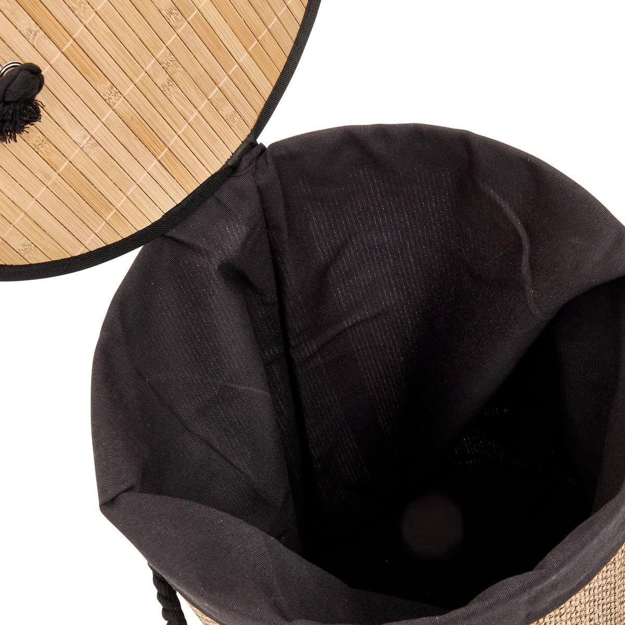 Voir la diapositive 3 : FIVE Panier à linge en bambou  stemy  48l noir