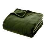 ATMOSPHERA Plaid Doux Uni  Flanel  130x180cm Vert Kaki