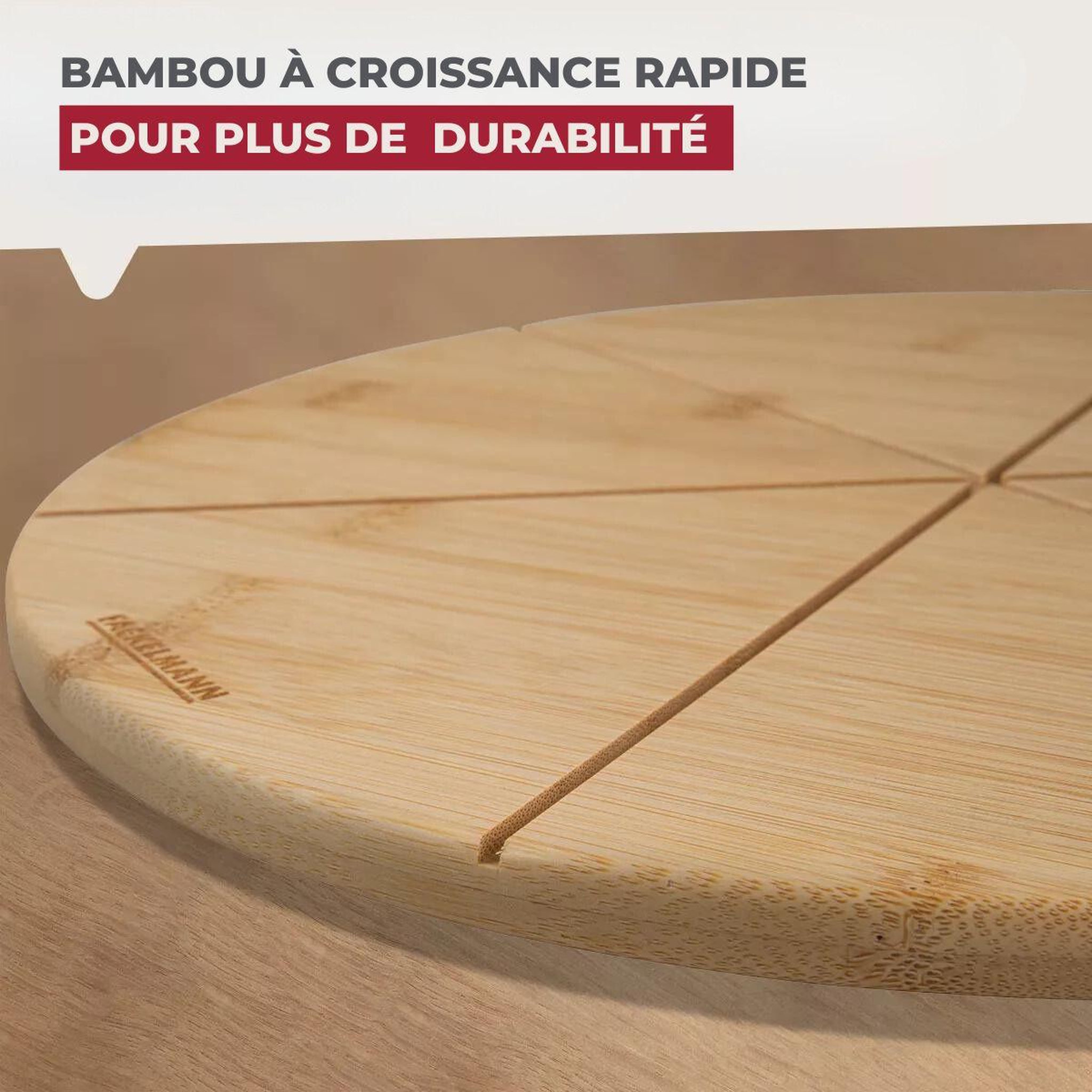 Voir la diapositive 6 : Fackelmann Set de 4 planches à pizza en bois Fackelmann Boisselerie