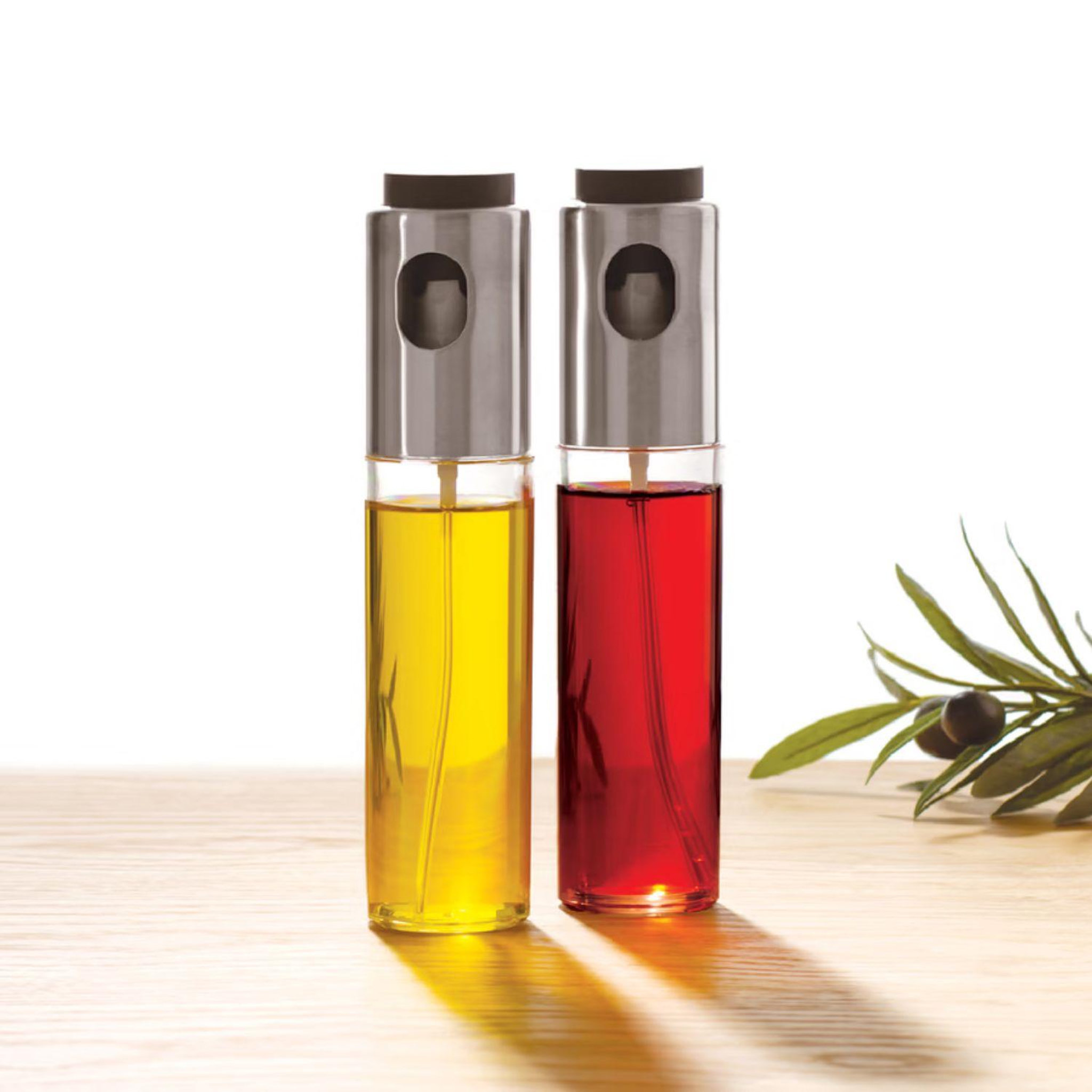 Voir la diapositive 2 : TOILINUX Lot de 2 vaporisateurs pour huile et vinaigre - transparent
