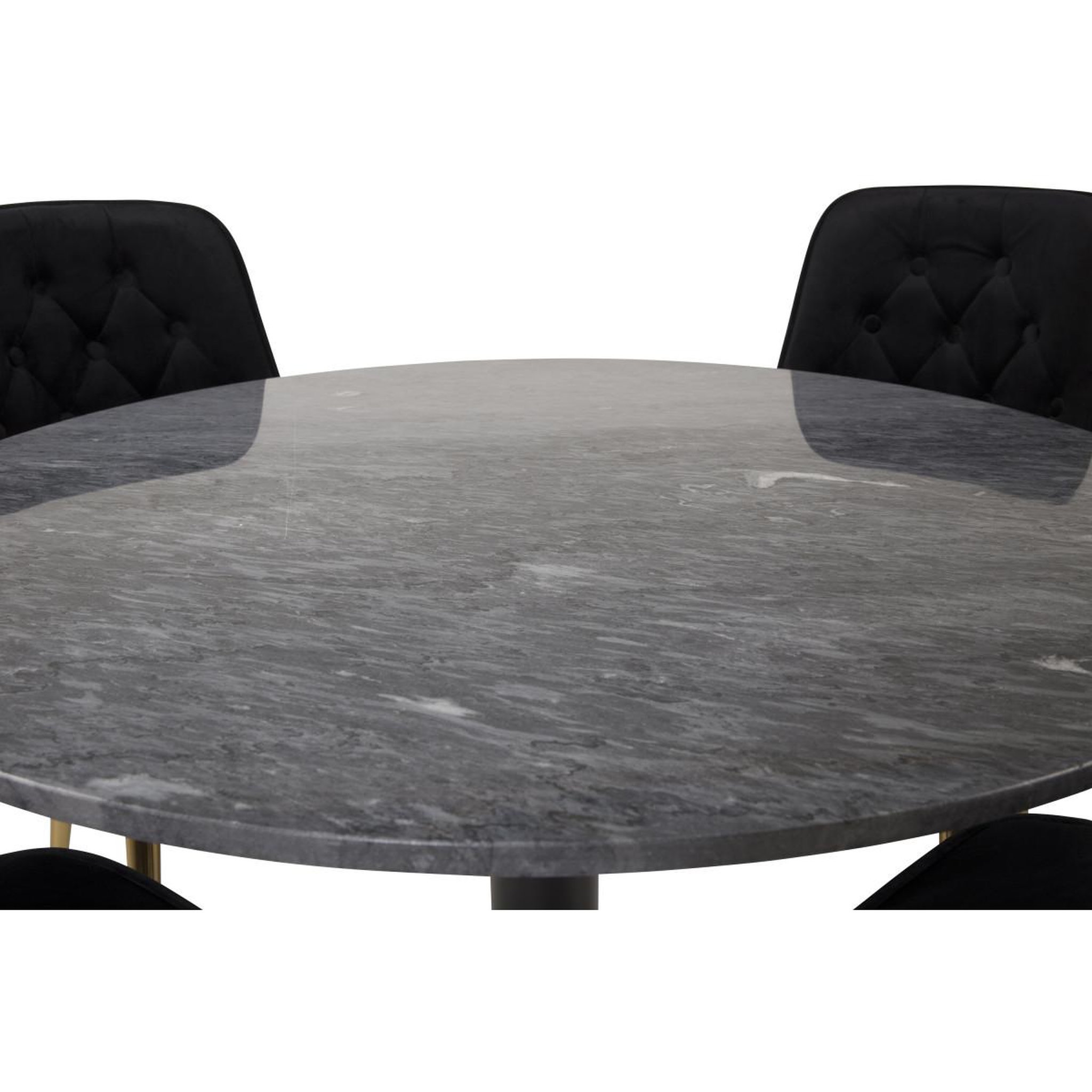 Voir la diapositive 2 : Paris Prix Ensemble Table à Manger & 4 Chaises  Estelle I & Deluxe II  106cm Gris Foncé & Noir