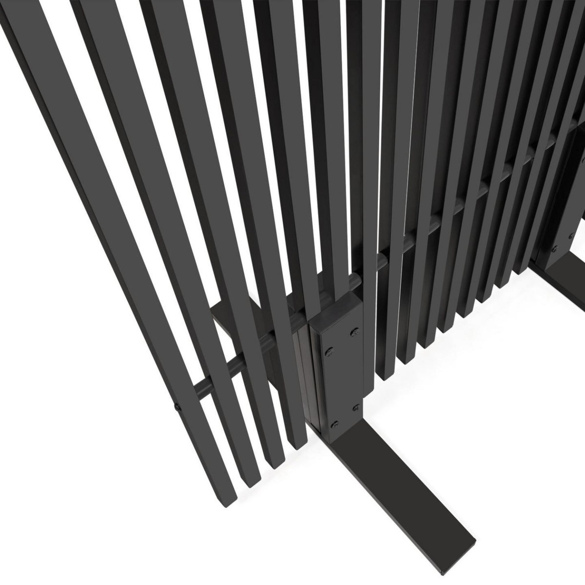 ID MARKET Paravent extérieur ajouré claustra décoratif 80 x 150 cm persiennes verticales métal gris anthracite