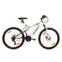 Voir la diapositive 1 : Vélo VTT 26'' Tout Suspendu Femme   Amazone / Neon   - Cadre acier - Double Freins à Disque - Potence Head set - Dérailleur arrière  Shimano Tourney TY300 - Poignées à Gâchettes Shimano ST-EF500