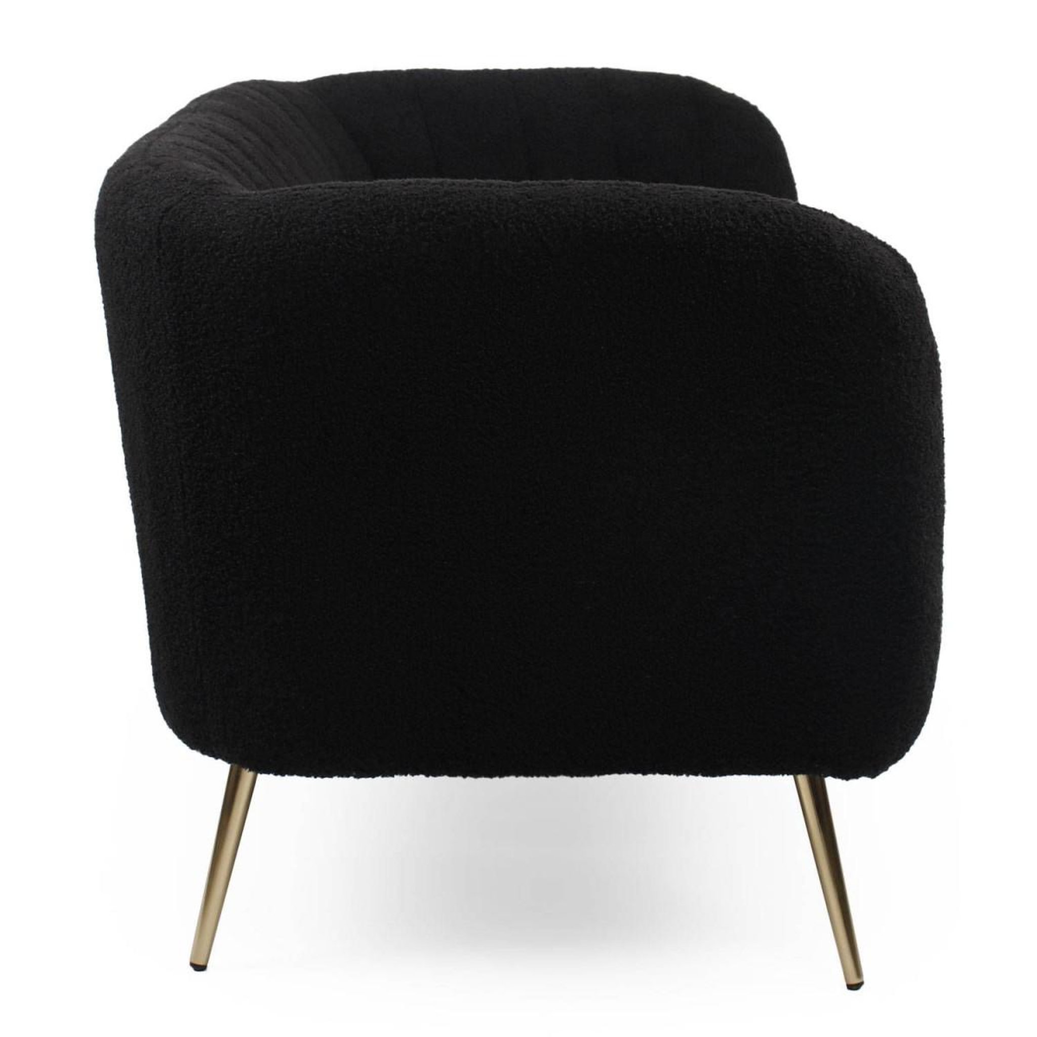 Voir la diapositive 3 : Paris Prix Canapé 2 places bouclette  reuben  128cm noir