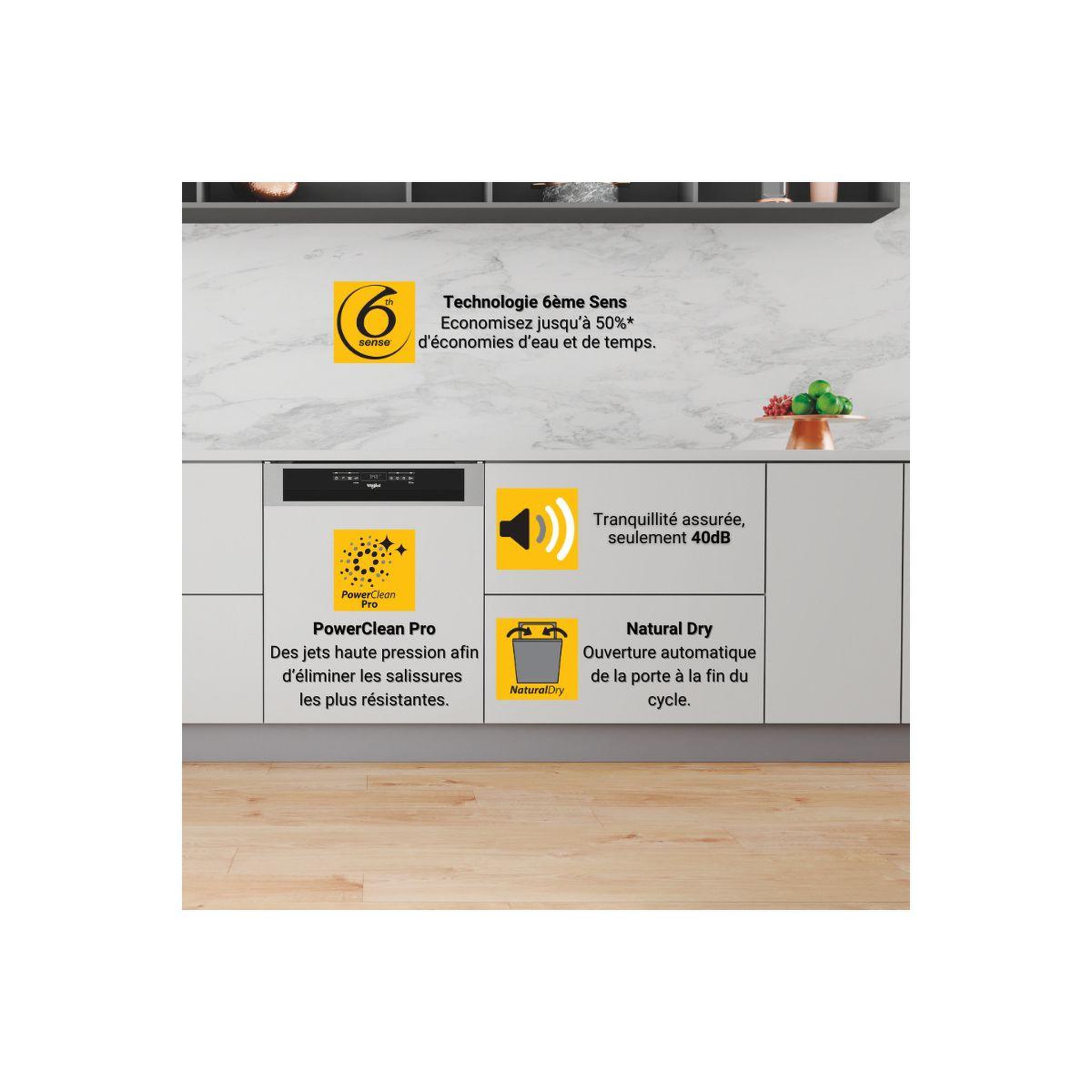 Voir la diapositive 2 : Whirlpool Lave vaisselle encastrable wd0bd851ax 6èmesens