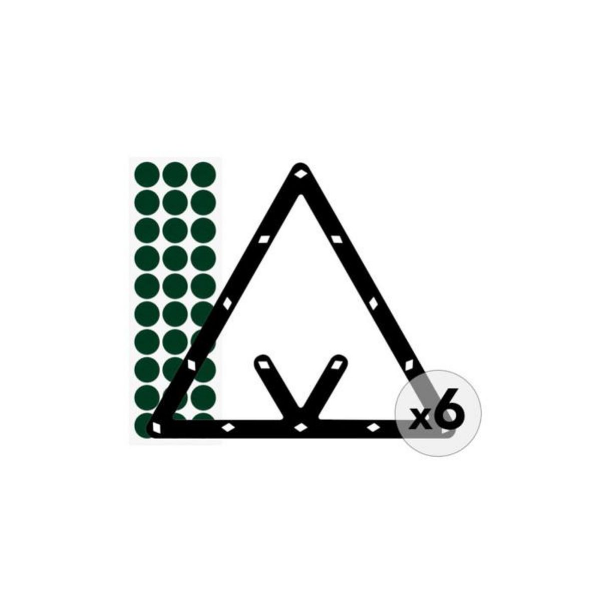 Paris Prix Lot de 6 Triangles de Positionnement  Billard  24 cm Noir