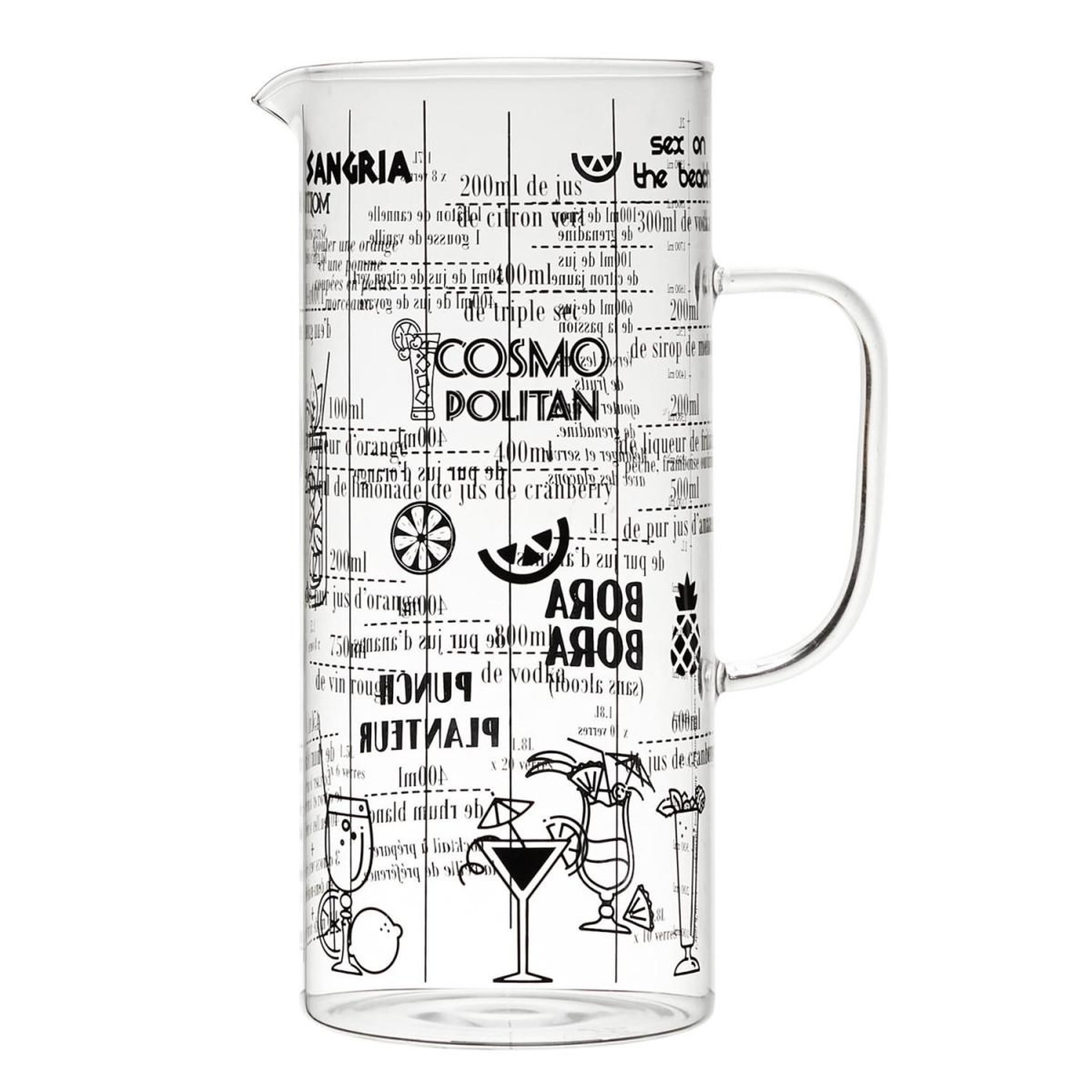 COOK CONCEPT Pichet avec recette  cocktail  2l transparent